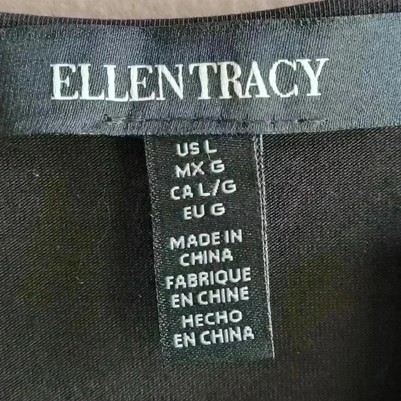 Ellen Tracy Midi Women's Dress Large Flare Black Sleeveless Cotton Polyester New - Picture 4 of 6